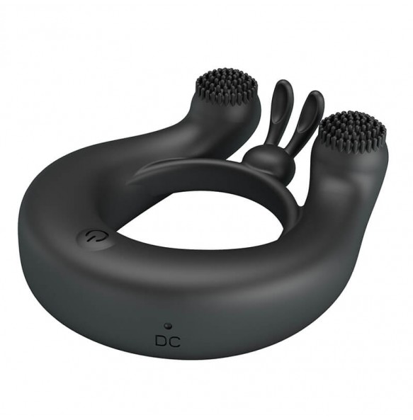 PRETTY LOVE - DAHLIA Vibrating Penis Ring (Chargeable - Black)